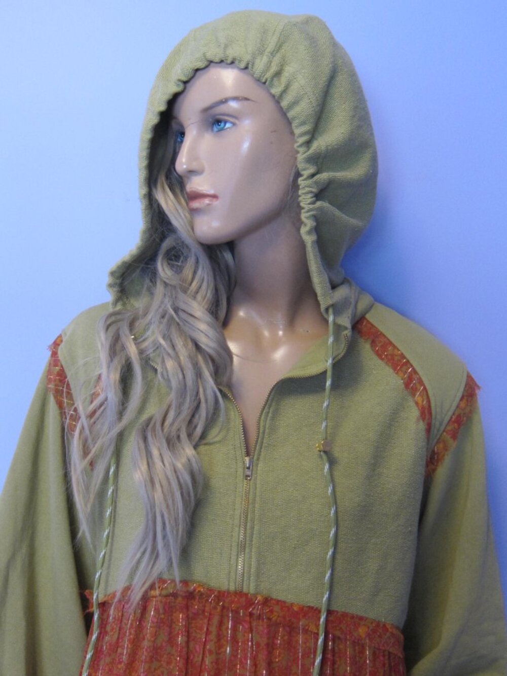 FREE PEOPLE BALI CASSIA Boho Hippie India Sweatshirt Maxi Festival DRESS NWT - Picture 6 of 11